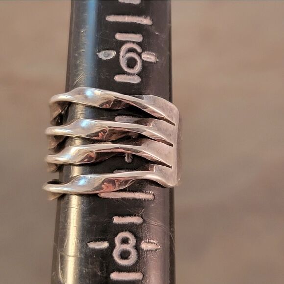 Sterling Dominique Dinouart DDD Modernist Four Twist Ring Band - Picture 7 of 8